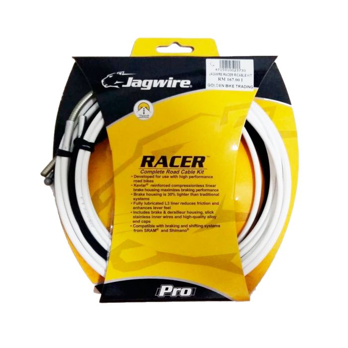 KIT COMPLETO CABLES-FUNDAS JAGWIRE RACER PRO RUTA BLANCO